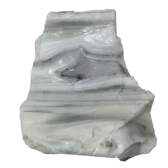 Milk Glass Black Custard Swirl Art Glass Cullet Glowing Uranium Slag‎ #5GX98 - Picture 2 of 7